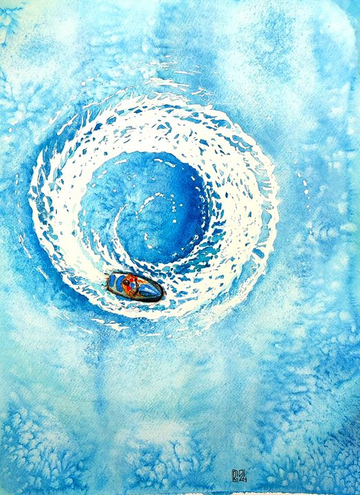 Sur un jet ski en cercle